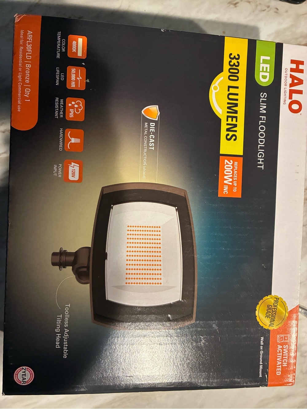 HALO Bronze Outdoor LED Slim Floodlight